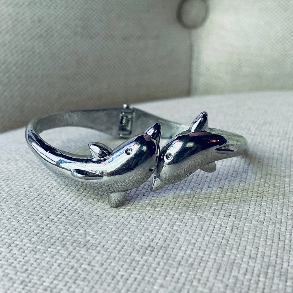 Dual Silver Dolphin Bracelet